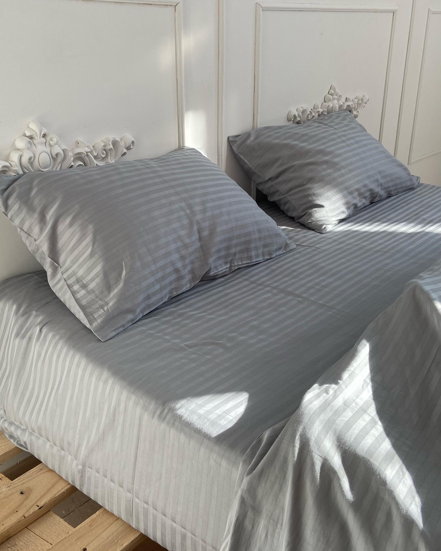 Постіль страйп сатин однотонний (Відтінок Сірий) - Зображення 3