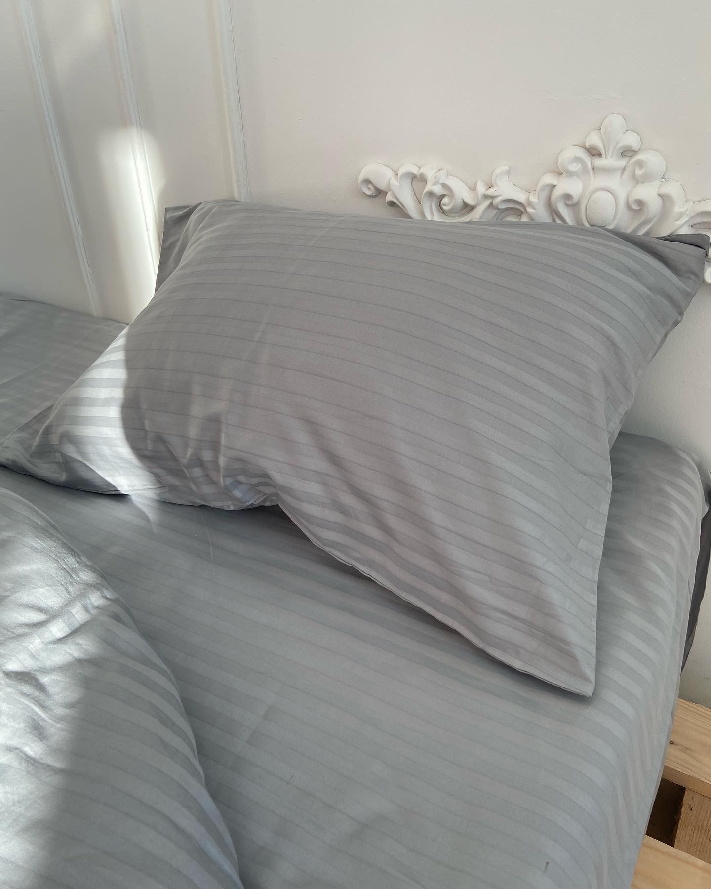 Постіль страйп сатин однотонний (Відтінок Сірий) - Зображення 4