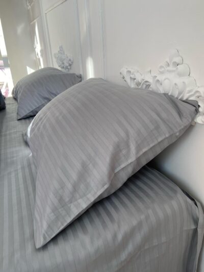 Постіль страйп сатин однотонний (Відтінок Сірий)