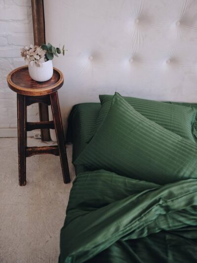 Постіль страйп сатин однотонний (Відтінок Зелений)