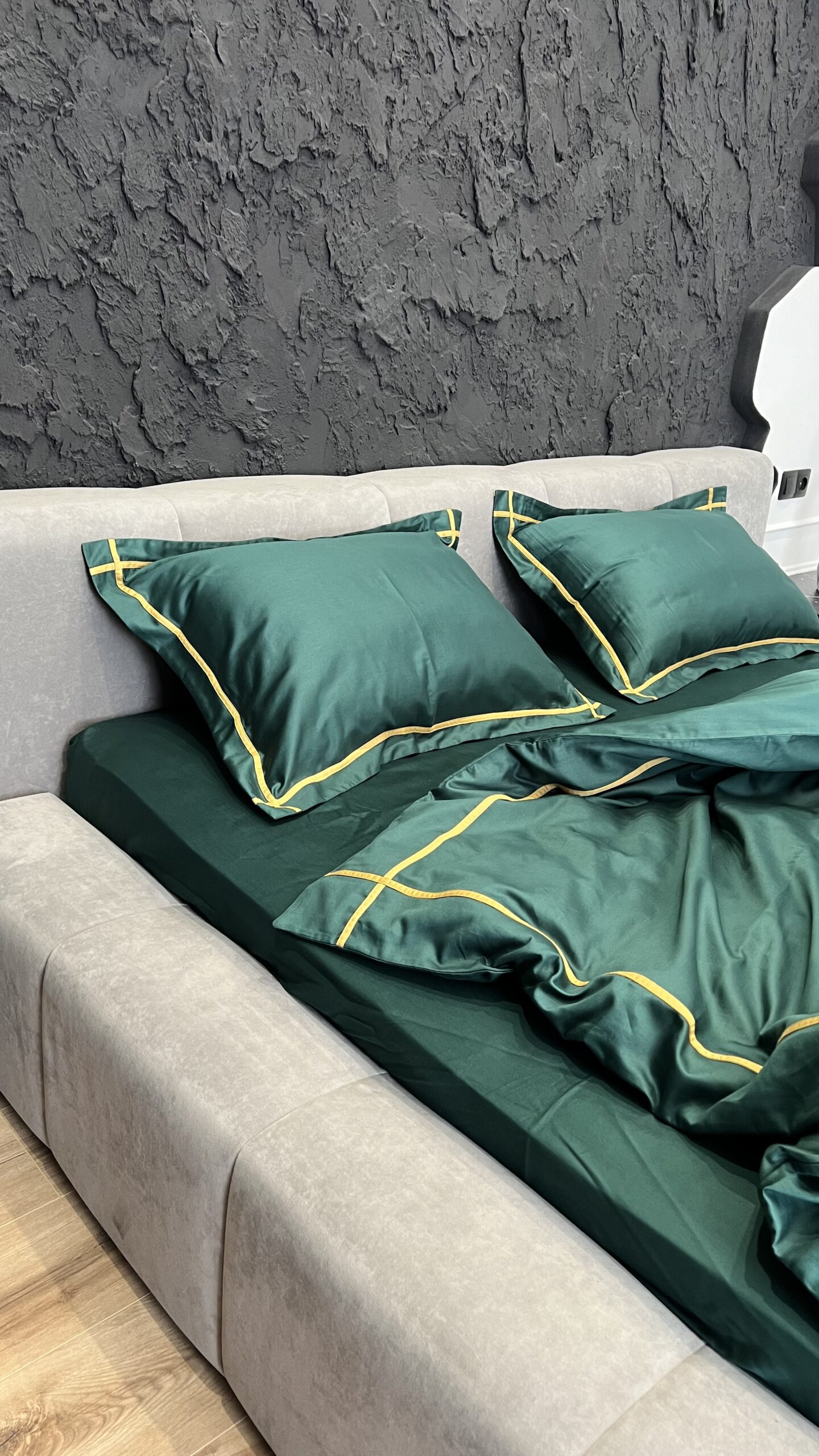 Постіль сатин преміальний із Смужками (Смарагдовий відтінок) - Зображення 3