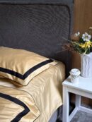 Постіль сатин преміальний із Смужками (Золотий відтінок із чорним)