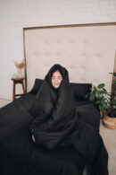 Matt poplin plain bedding (Black shade)