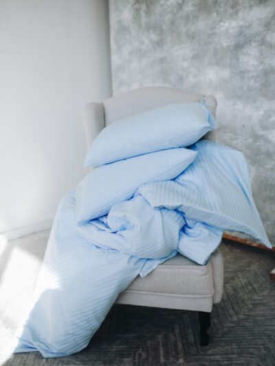 Постіль страйп сатин однотонний (Відтінок Блакитний)