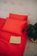 Matt poplin bedding plain (Carrot shade)