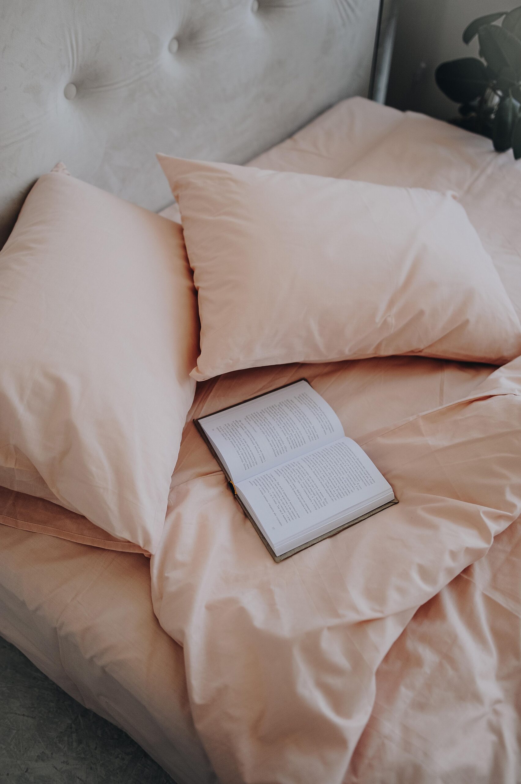 Matt poplin plain bedding (Powder shade)