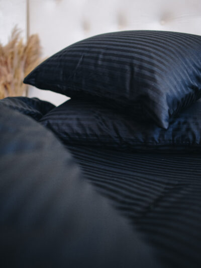 Постіль страйп сатин однотонний (Відтінок Чорний)