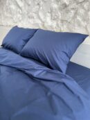 Matt poplin bedding in plain color (Deep Blue)