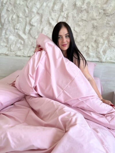 Постіль матовий поплін однотонний (Відтінок Ніжно-Рожевий)