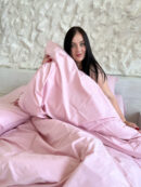 Matt poplin plain bedding (Shade Pale Pink)