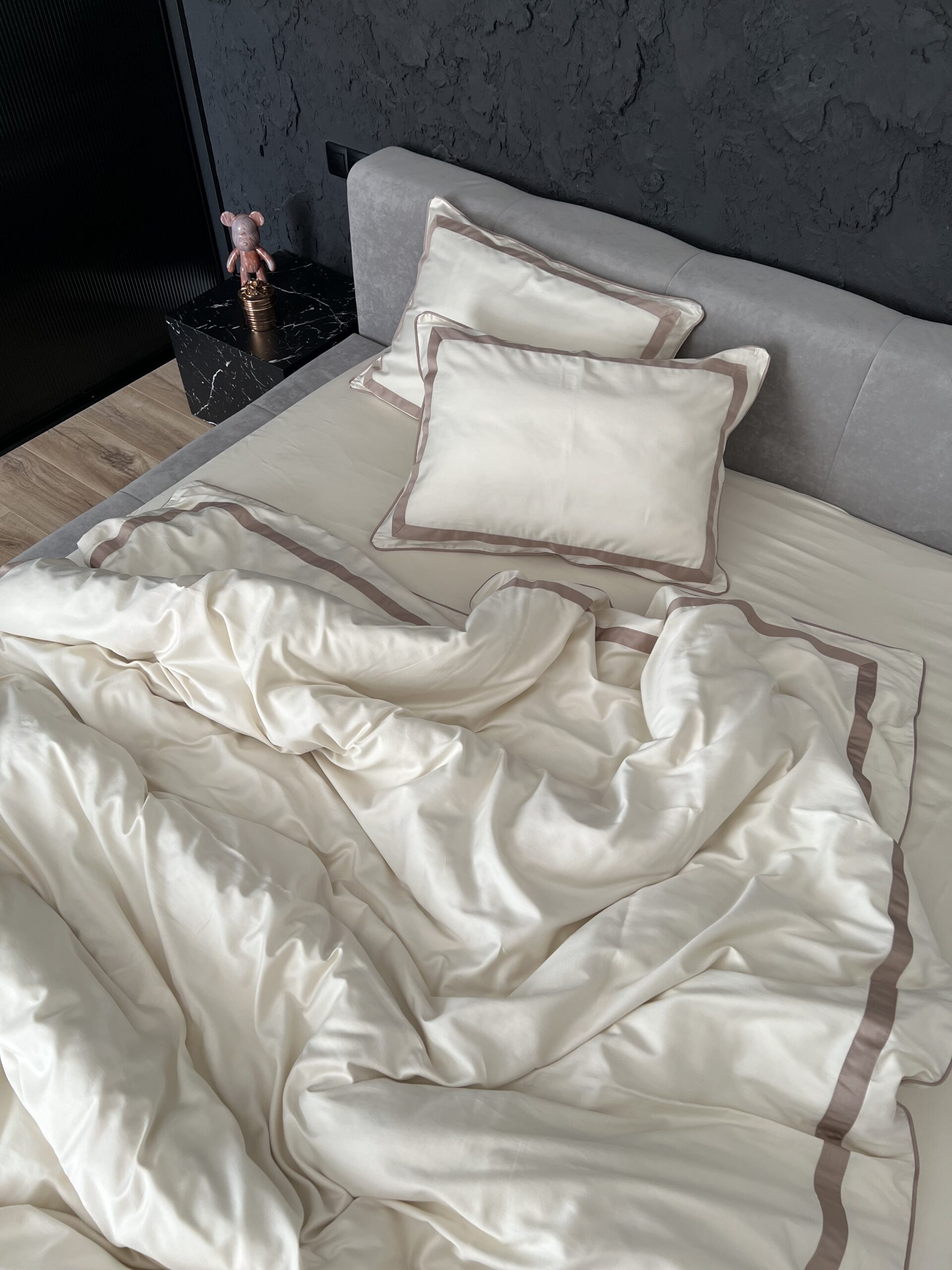 Постіль сатин преміальний із Смужками (Шампань відтінок)