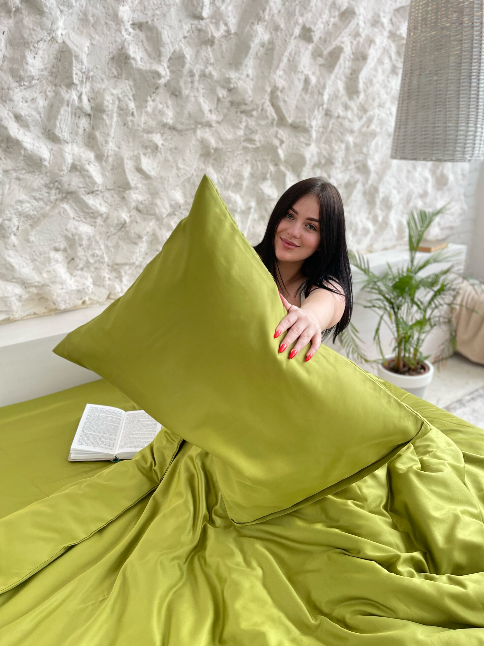 Постіль Преміальний Сатин однотонний (Відтінок Оливковий) - Зображення 6