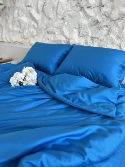 Постіль Преміальний Сатин однотонний (Відтінок Лазурний)