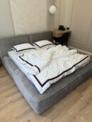 Постіль сатин преміальний із Смужками (Білосніжний відтінок)