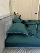 Постіль cатин Преміум із кантом (Смарагдовий відтінок)