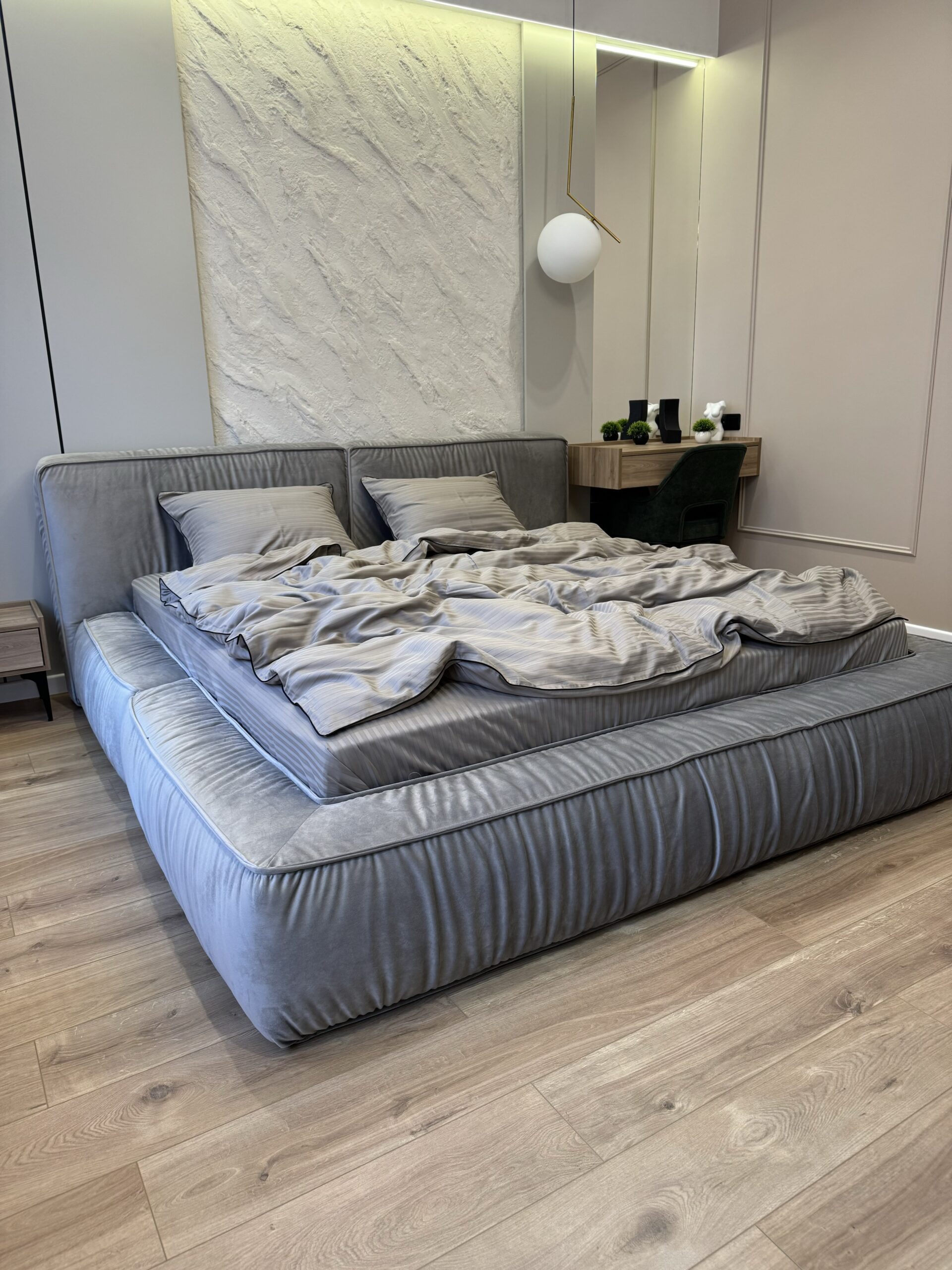 Постіль cатин Преміум із кантом (Сіро-кавовий відтінок)