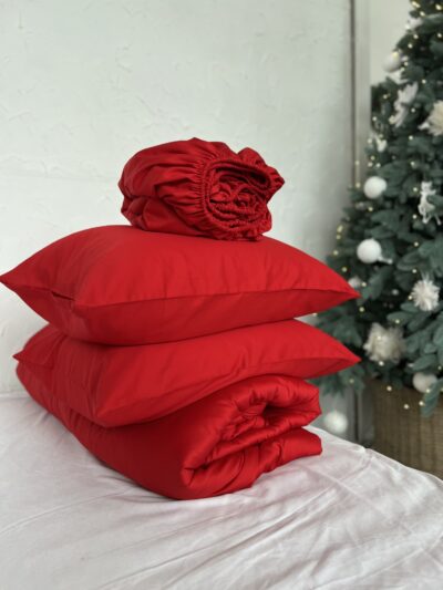 Постіль Преміальний Сатин однотонний (Відтінок Червоний)