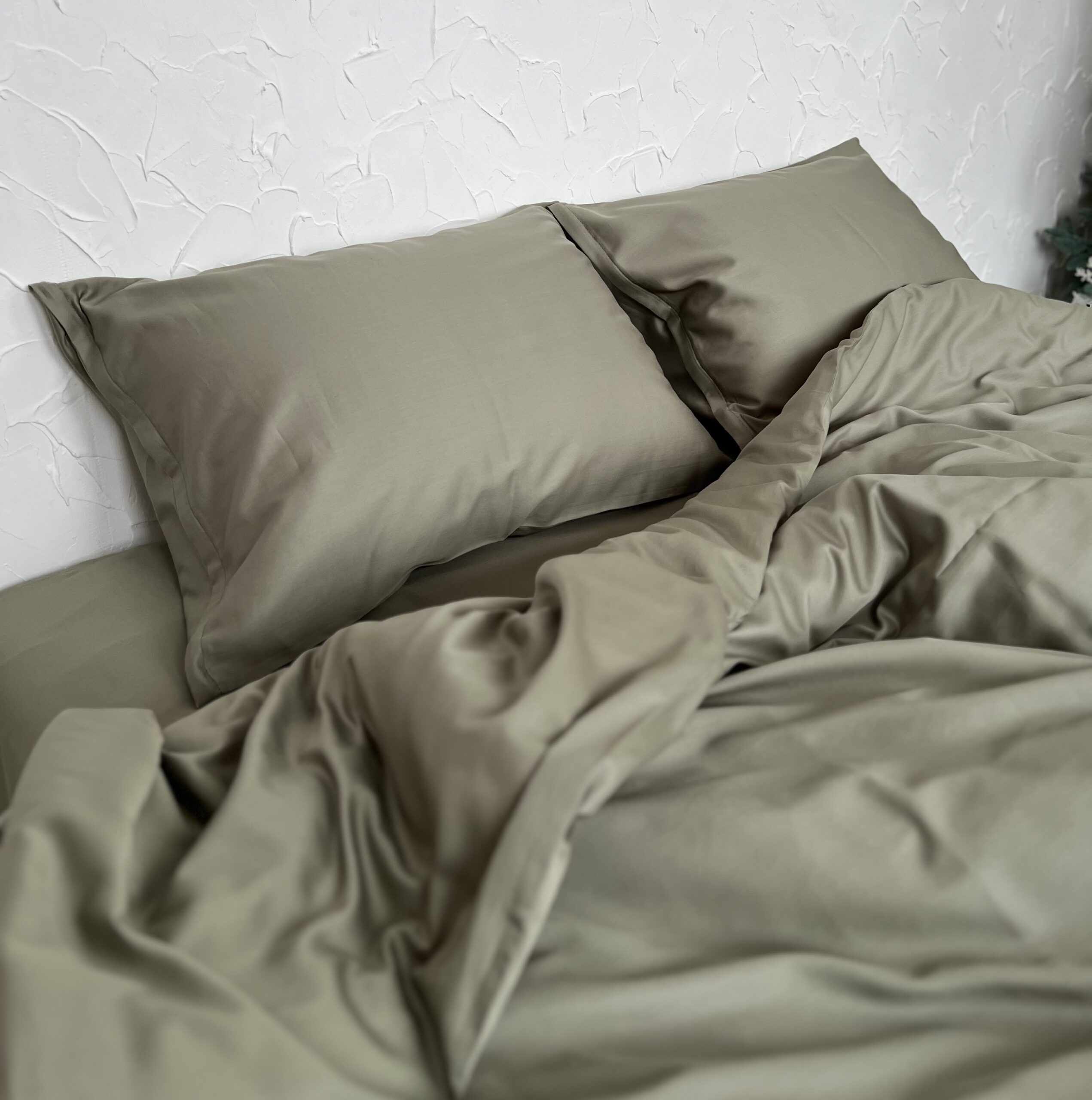 Постіль Преміальний Сатин однотонний (Відтінок Грецька Олива) - Зображення 2