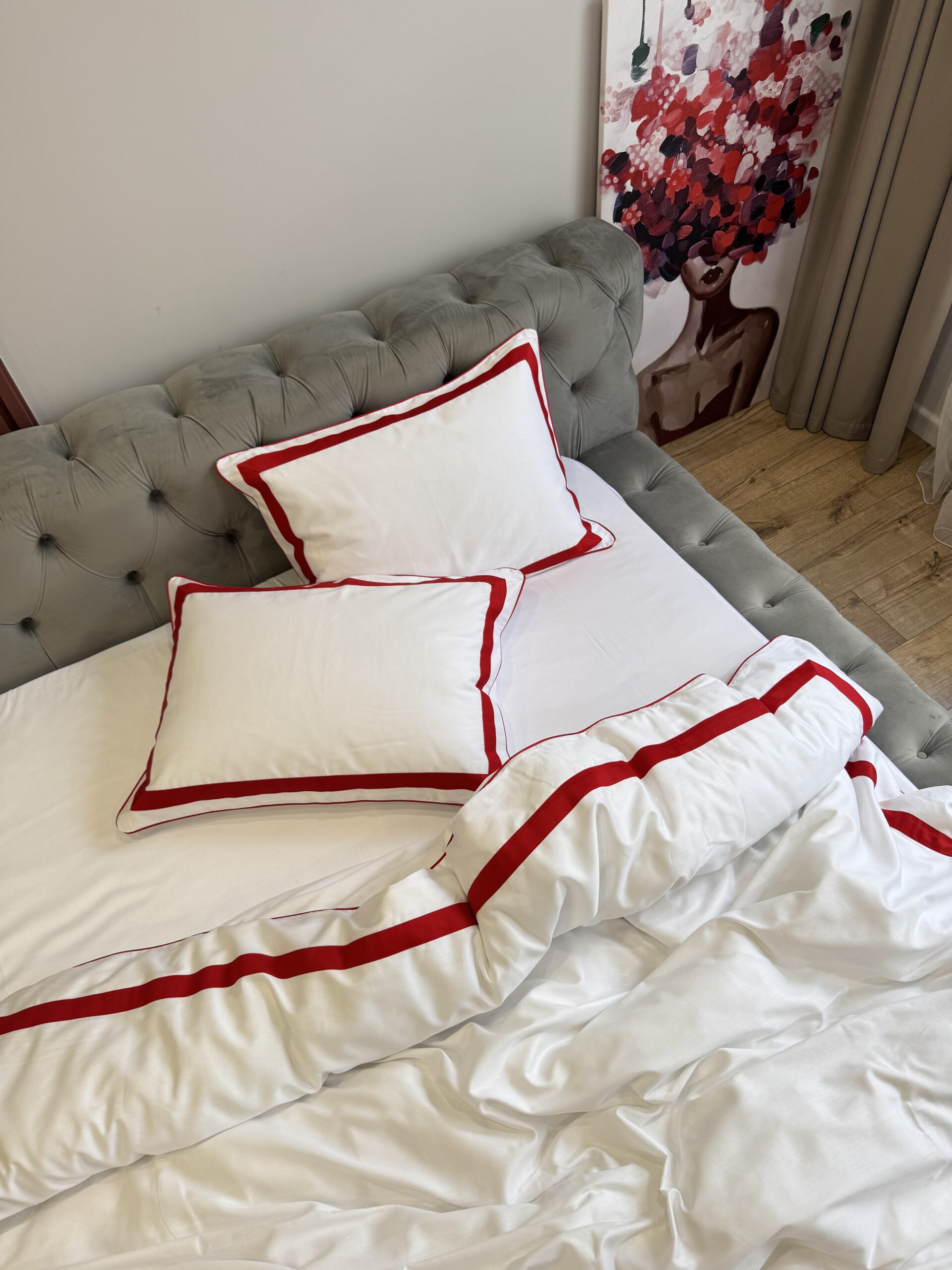 Постіль сатин преміальний із Смужками (Білосніжний відтінок) - Image 4