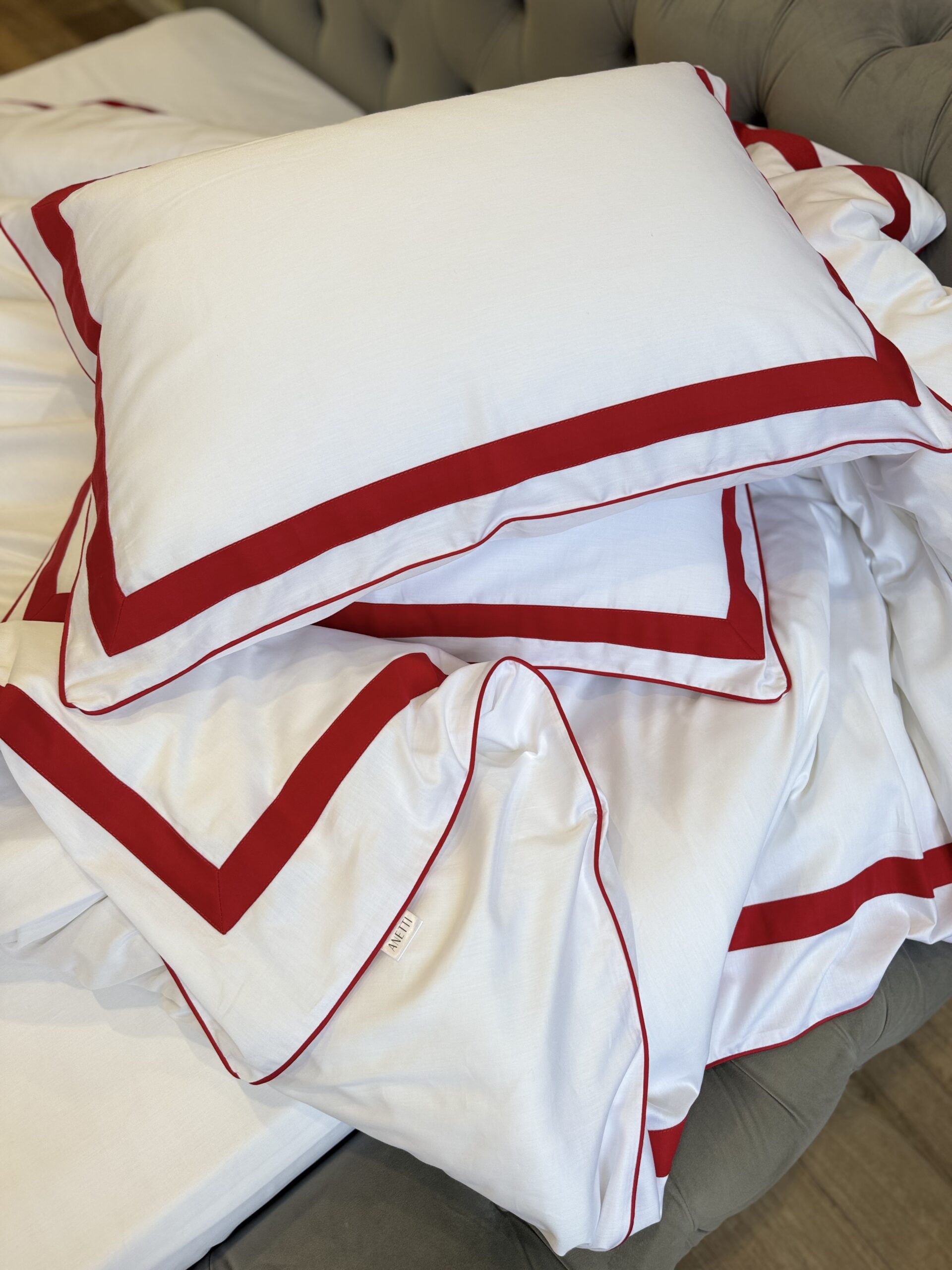 Постіль сатин преміальний із Смужками (Білосніжний відтінок) - Image 7