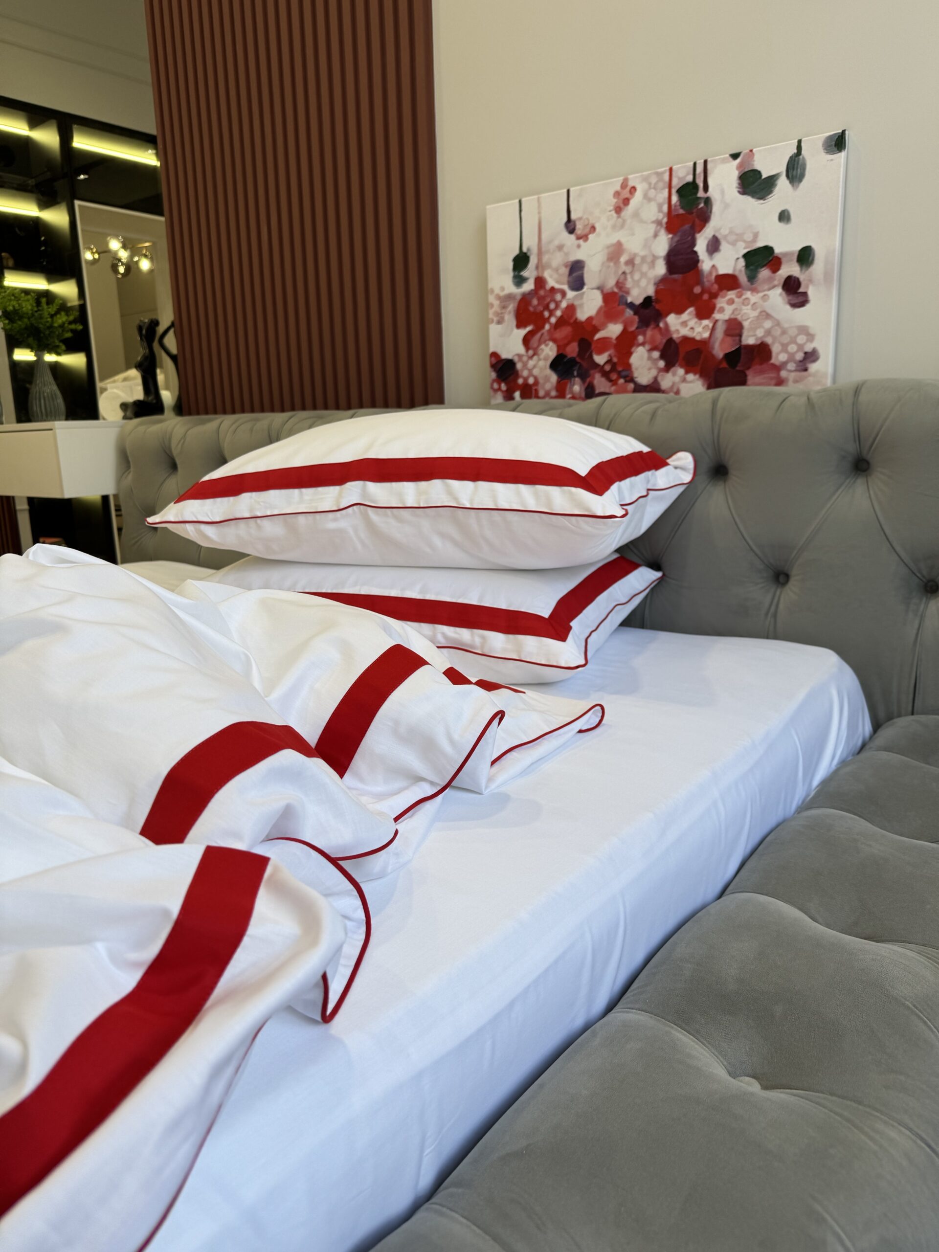 Постіль сатин преміальний із Смужками (Білосніжний відтінок) - Image 9