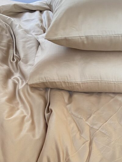Premium plain satin bedding (Warm sand shade)
