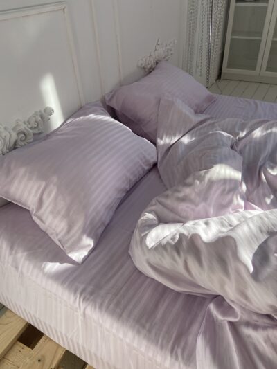 Постіль страйп сатин однотонний (Відтінок Ліловий)