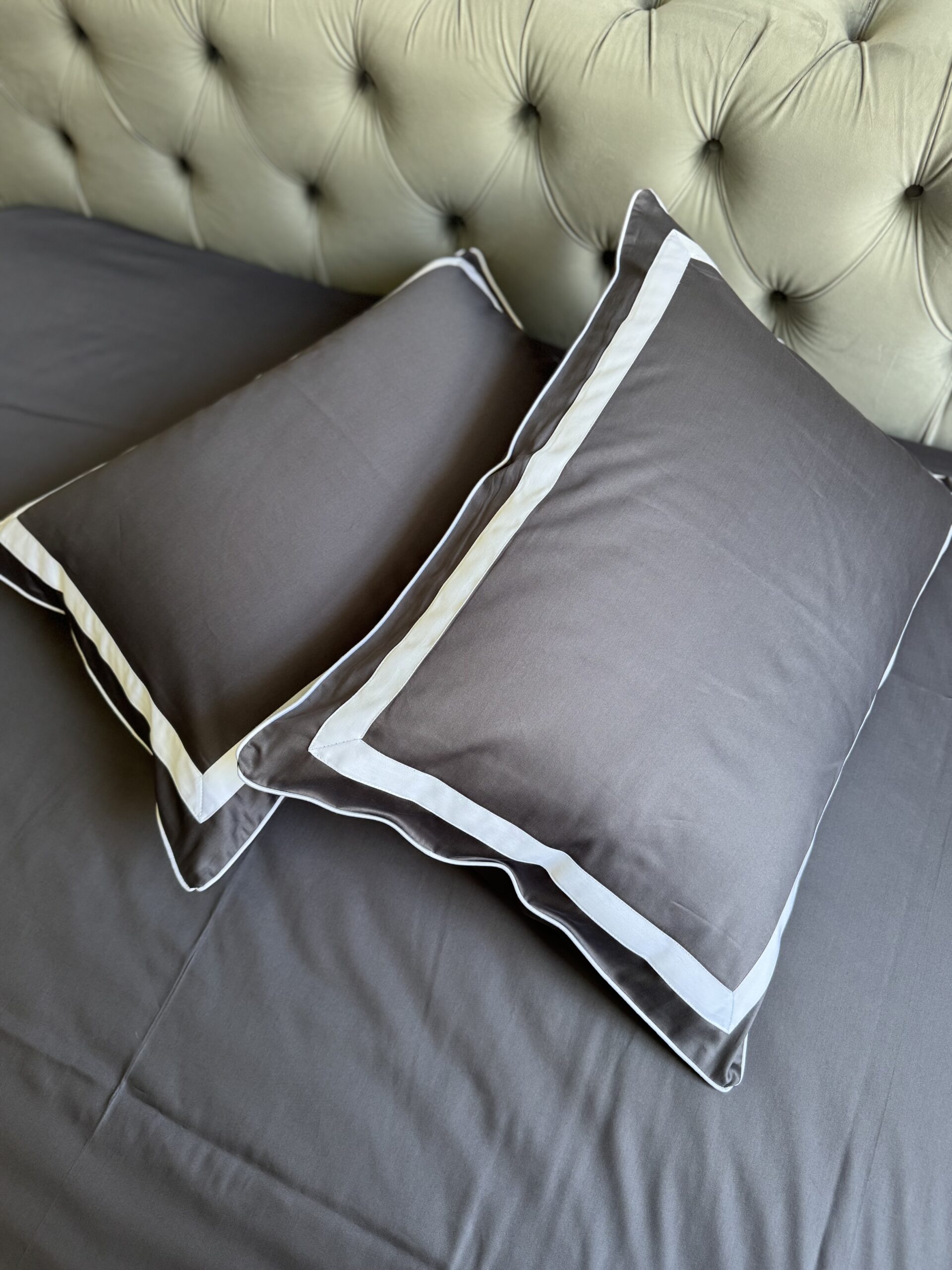 Постіль сатин преміальний із Смужками (Графіт відтінок) - Зображення 6