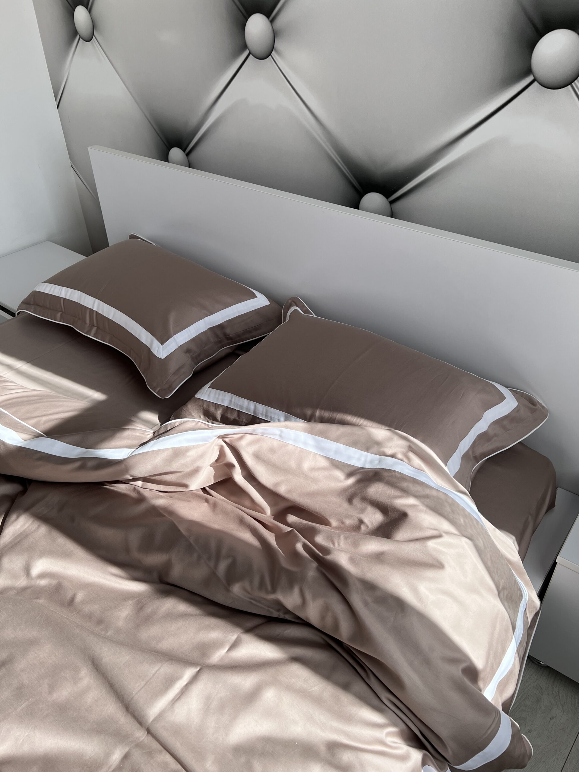 Постіль сатин преміальний із Смужками (Какао відтінок) - Зображення 2