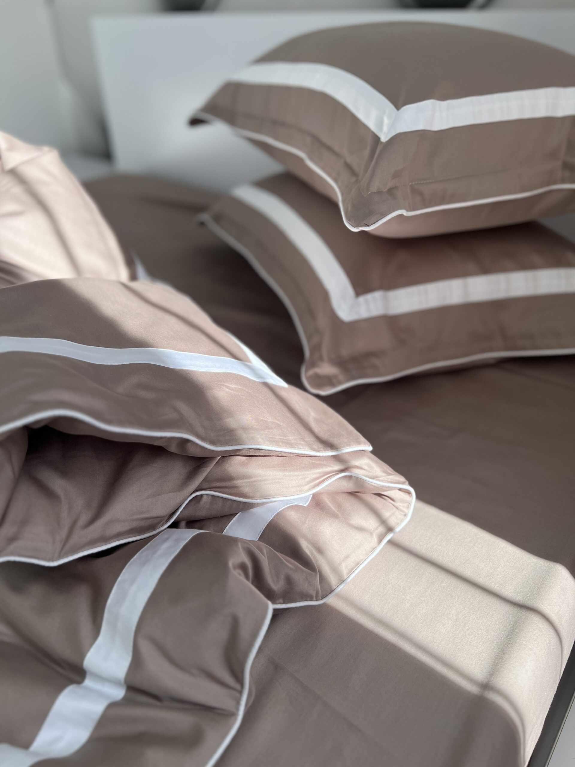 Постіль сатин преміальний із Смужками (Какао відтінок) - Зображення 4