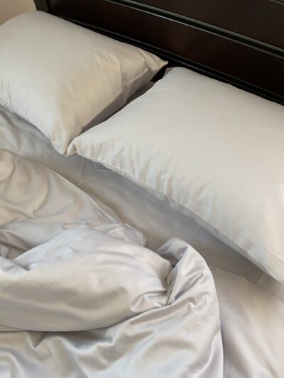 Premium satin plain bedding (light gray shade)