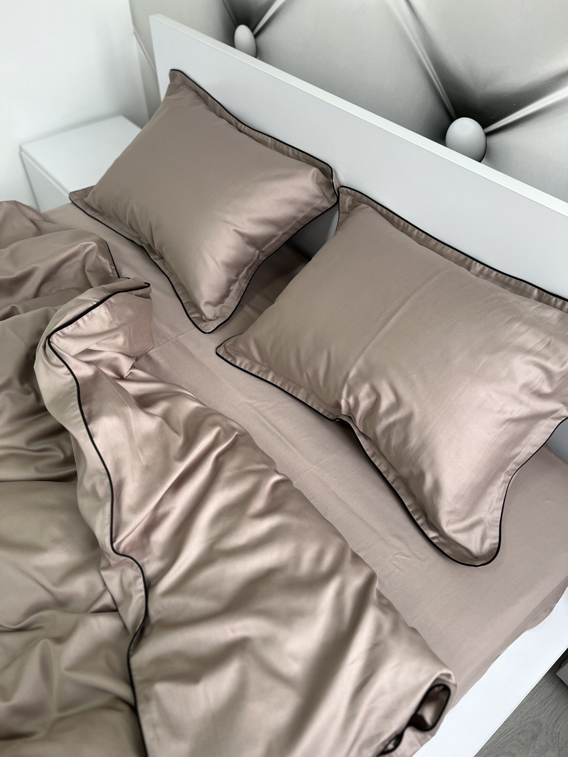 Постіль сатин преміальний із Смужками (Какао з чорним) - Image 2