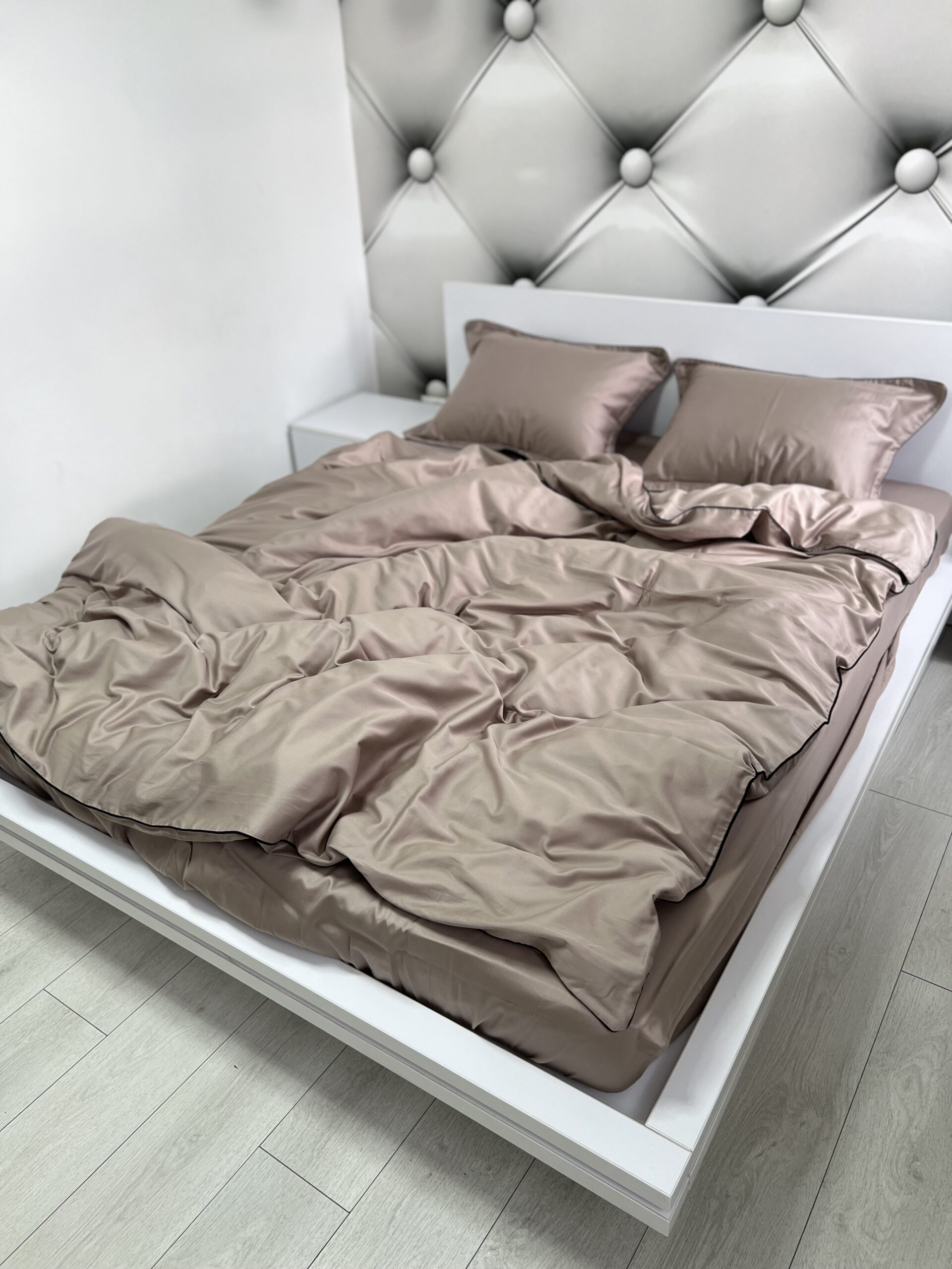 Постіль сатин преміальний із Смужками (Какао з чорним) - Image 3