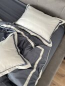 Premium satin bed with stripes (Steel gray)